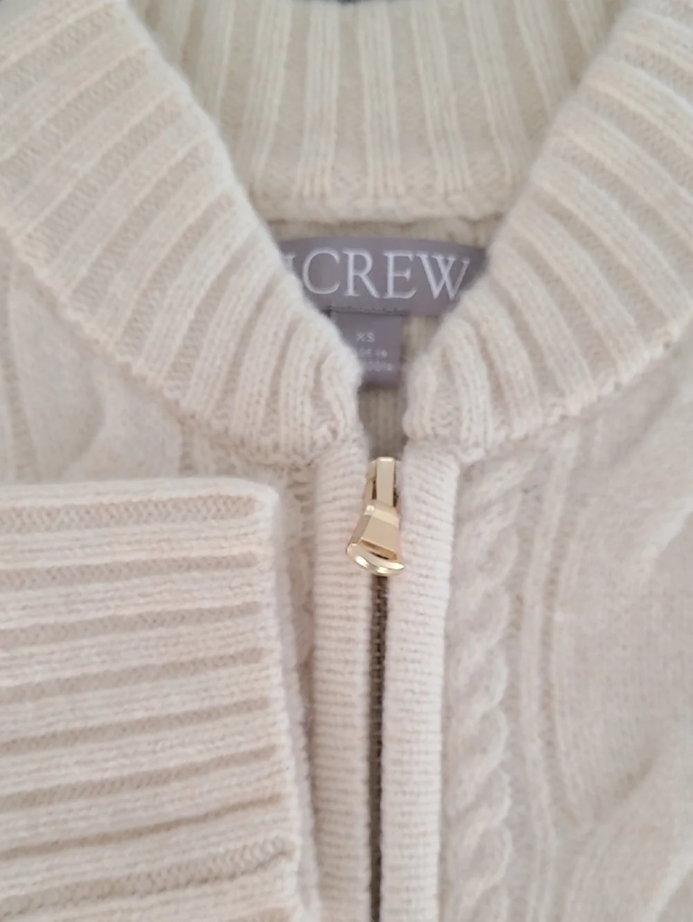 NWT J. Crew Wool cable-knit bomber jacket